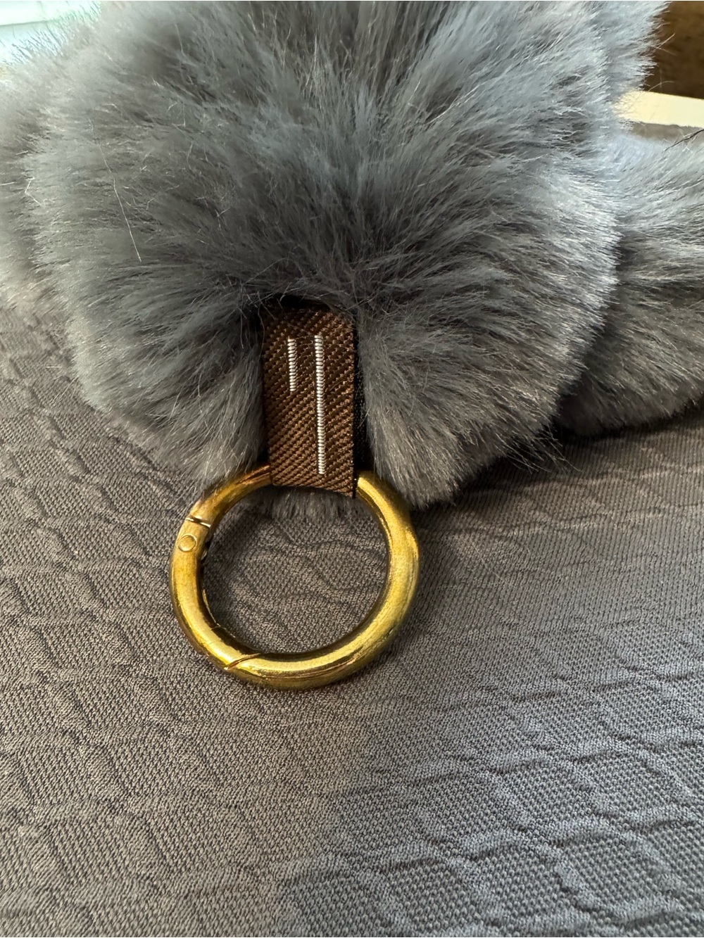 Fluffy Rabbit Keychain (Gray) - Picture 11 of 12